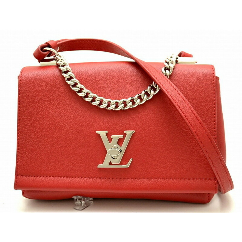 Louis Vuitton Lock Me II BB Handbag Ruby Red